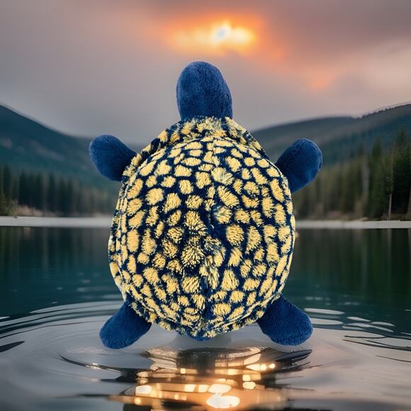 Jelly Cat Blue and Gold Tootle Tortoise Turtle London Retired Used Soft Large Le - Picture 10 of 13